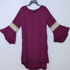 Paper Doll Deep Red Dress with Lace Detail